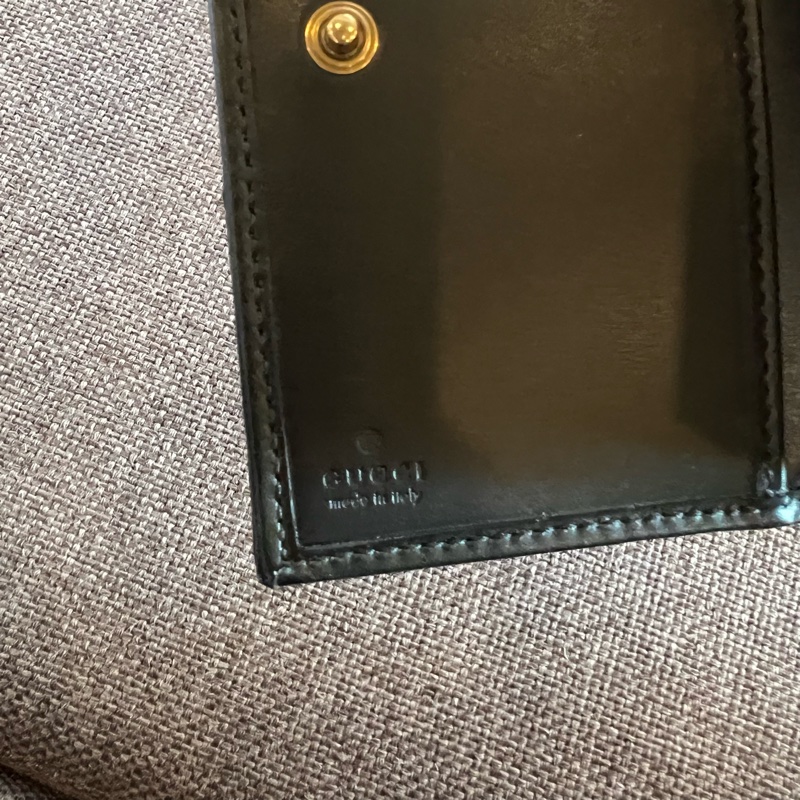 📢全新 新款Gucci GG Marmont 縫紉紋兩折牛皮中夾 正品-4