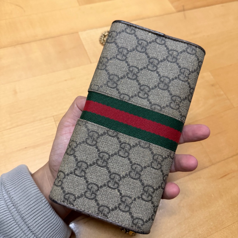 Gucci  Ophidia GG 紅綠織紋woc翻蓋斜背包-1