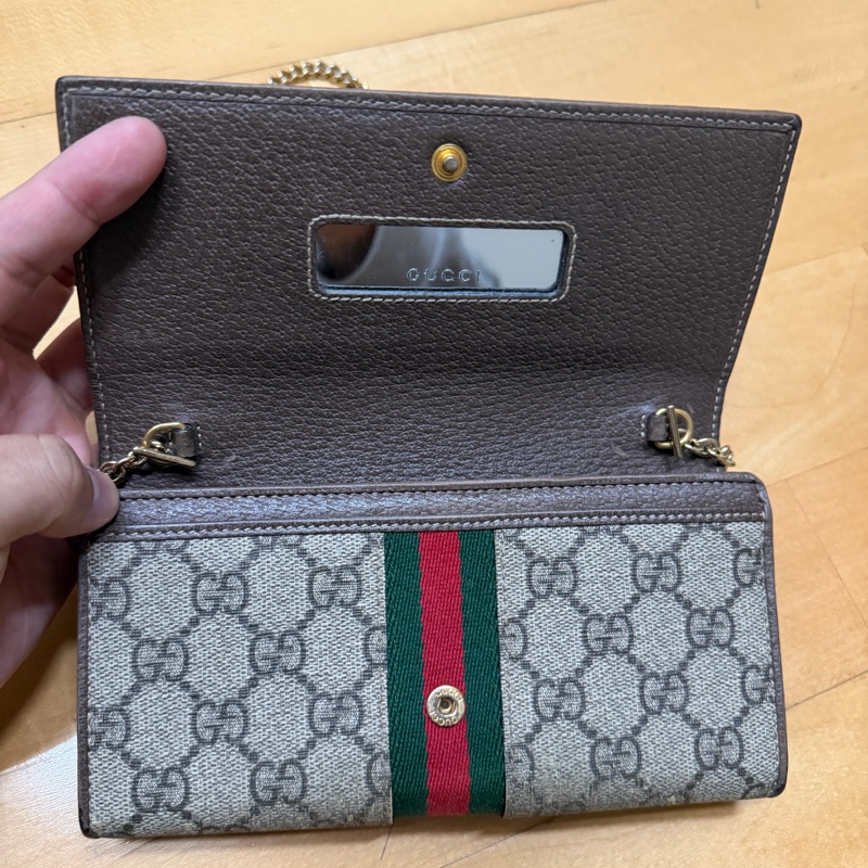 Gucci  Ophidia GG 紅綠織紋woc翻蓋斜背包-6