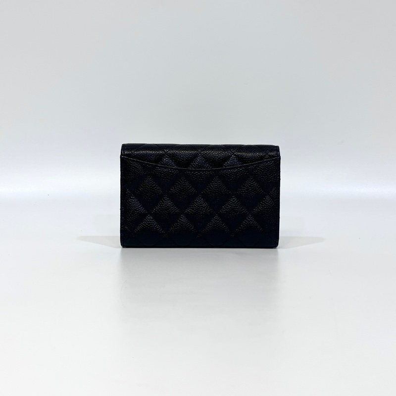 🖤香奈兒中夾Chanel黑金牛皮COCO三折下蓋中夾AP0232-4