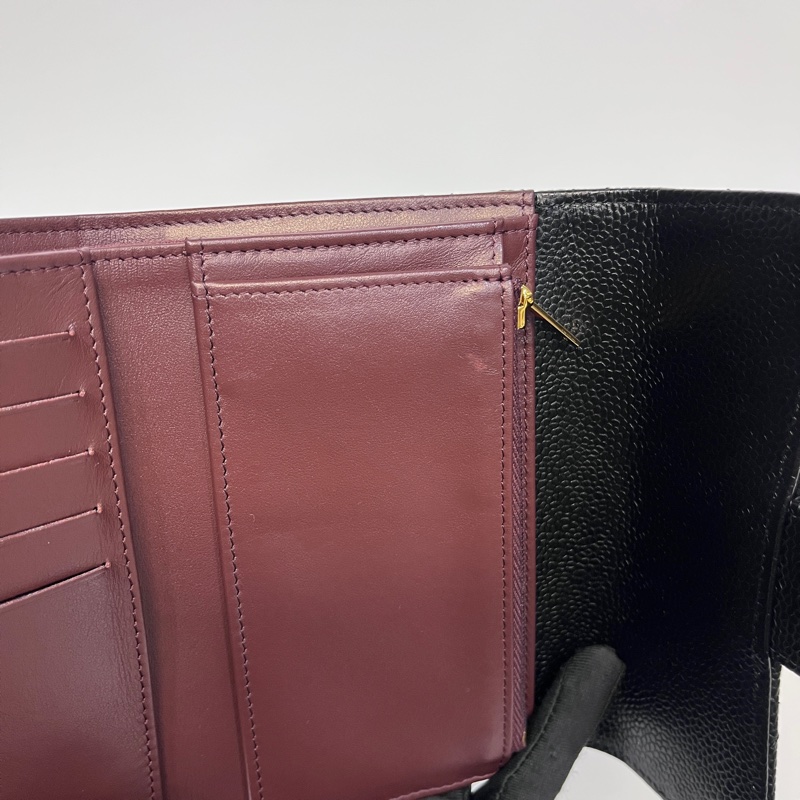 🖤香奈兒中夾Chanel黑金牛皮COCO三折下蓋中夾AP0232-10