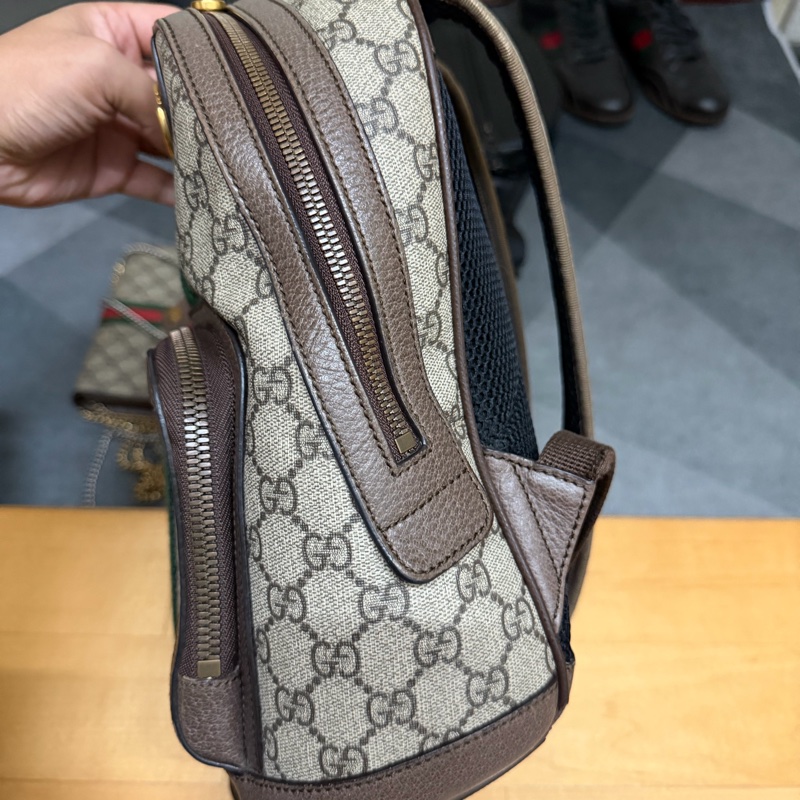 Gucci Ophidia經典綠紅綠織帶印花後背包-2