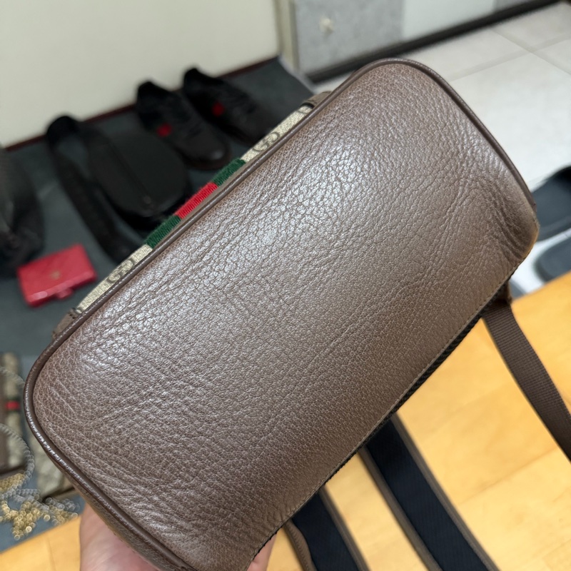 Gucci Ophidia經典綠紅綠織帶印花後背包-3