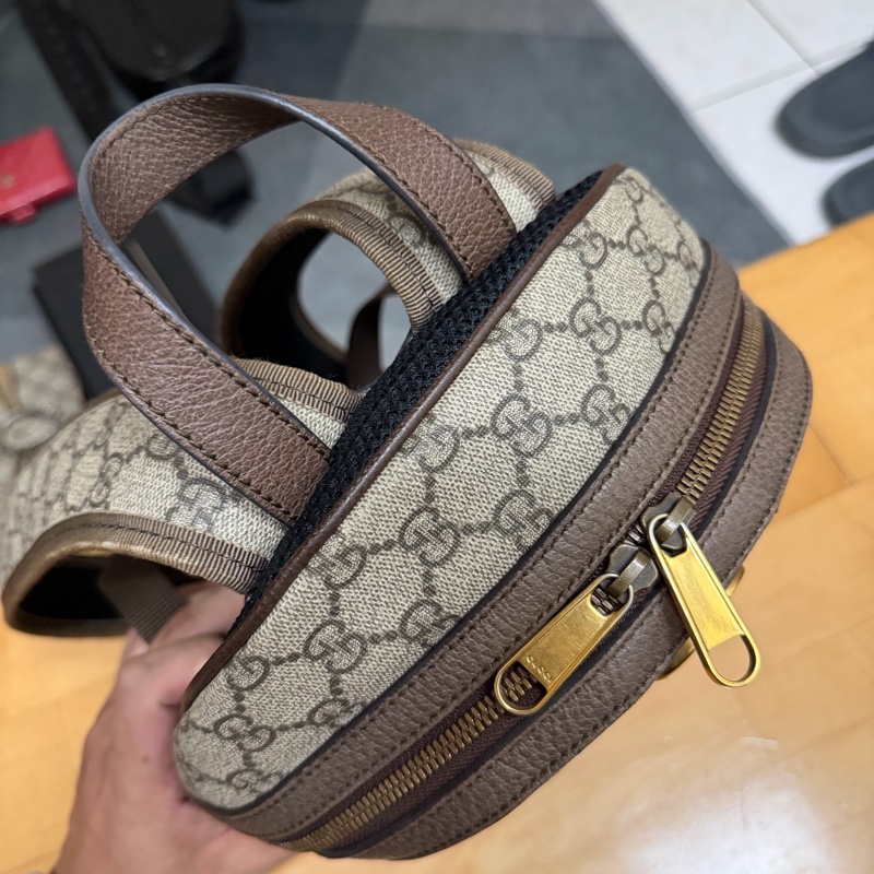 Gucci Ophidia經典綠紅綠織帶印花後背包-6