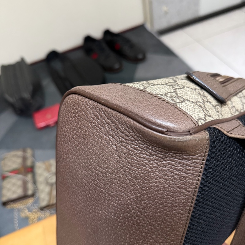 Gucci Ophidia經典綠紅綠織帶印花後背包-14