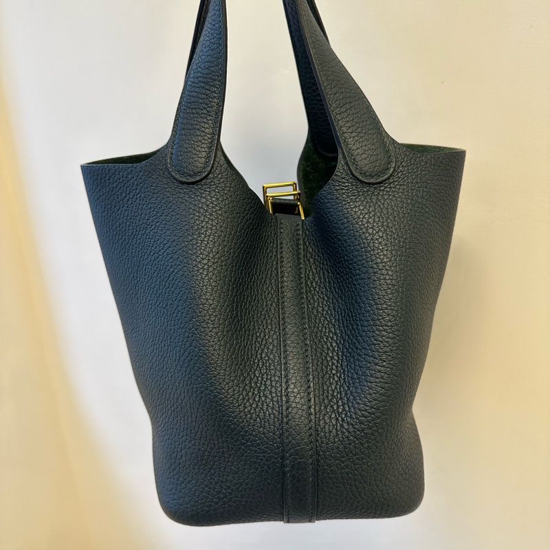 Hermès 愛馬仕 菜籃子18 松柏綠 Z刻金扣-1