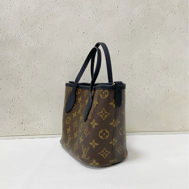 Lv neverfull bb 黑色老花雙面購物袋-2