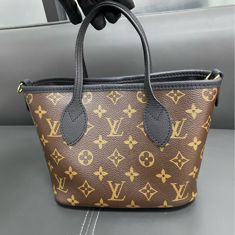 Lv neverfull bb 黑色老花雙面購物袋-7