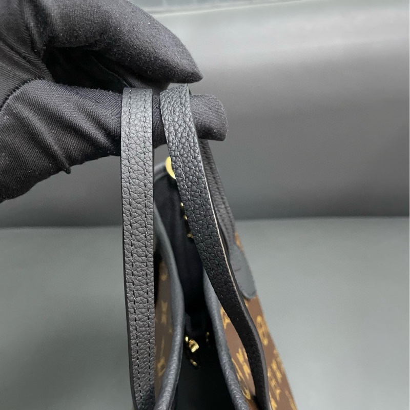 Lv neverfull bb 黑色老花雙面購物袋-13