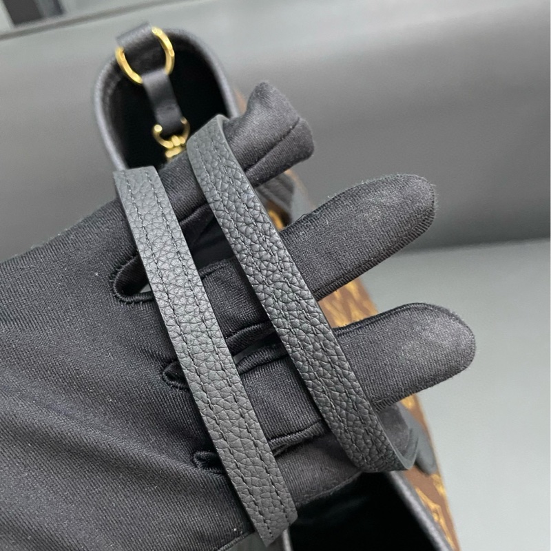 Lv neverfull bb 黑色老花雙面購物袋-14