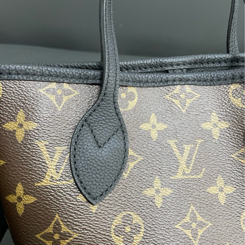 Lv neverfull bb 黑色老花雙面購物袋-15