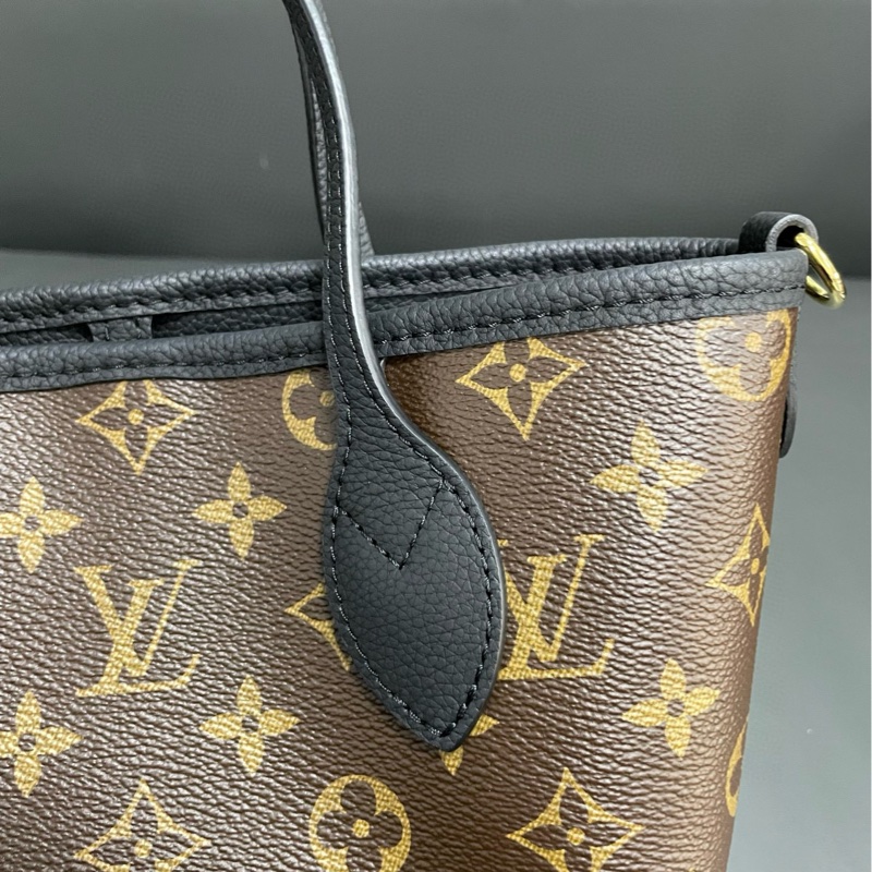 Lv neverfull bb 黑色老花雙面購物袋-16