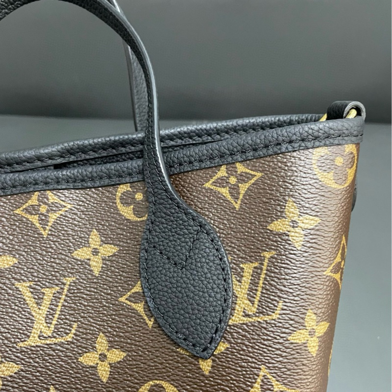 Lv neverfull bb 黑色老花雙面購物袋-18