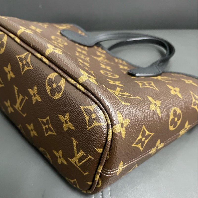 Lv neverfull bb 黑色老花雙面購物袋-23