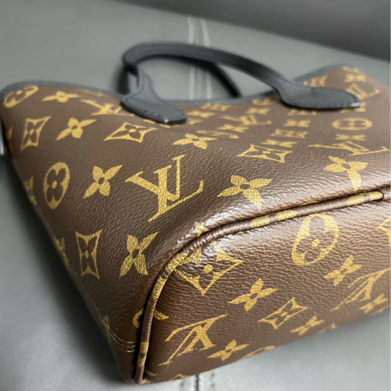 Lv neverfull bb 黑色老花雙面購物袋-24