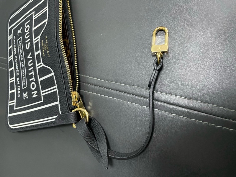 Lv neverfull bb 黑色老花雙面購物袋-35