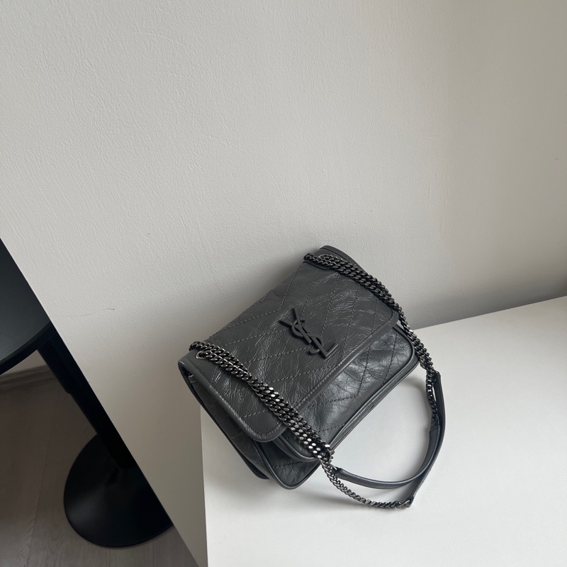 ✨Saint Laurent YSL Niki灰色小號 99新🩶-10