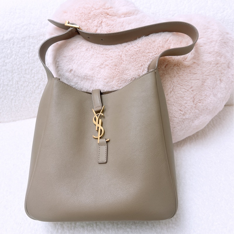 YSL le5a7 hobo 小號大象灰肩背包-0