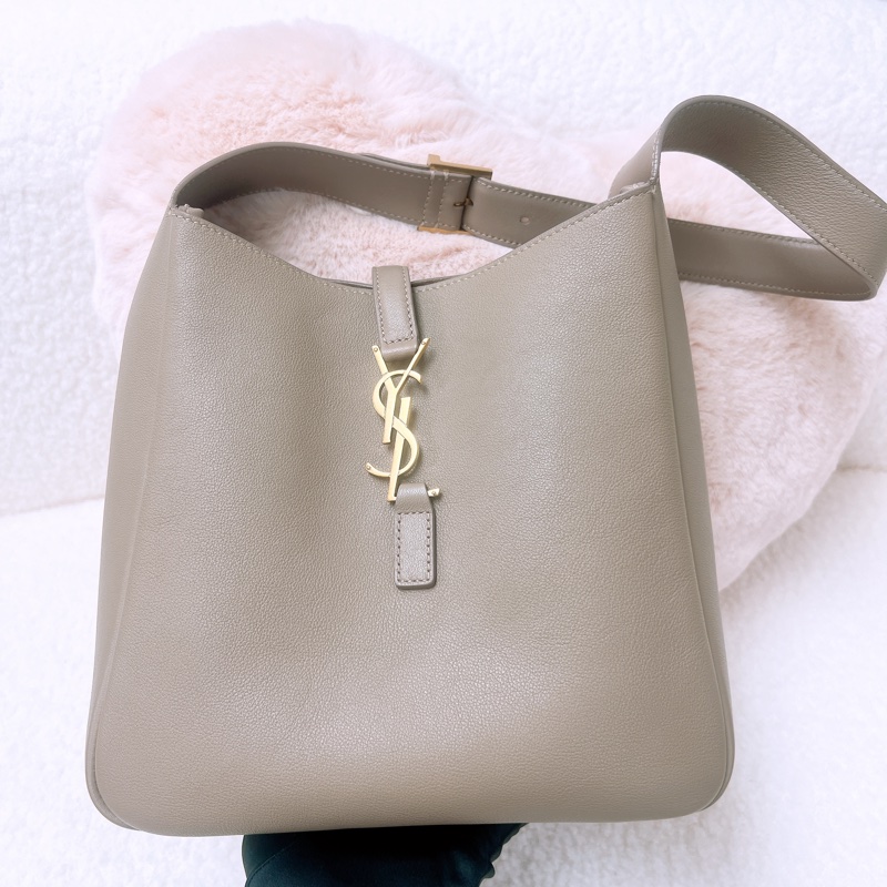 YSL le5a7 hobo 小號大象灰肩背包-1