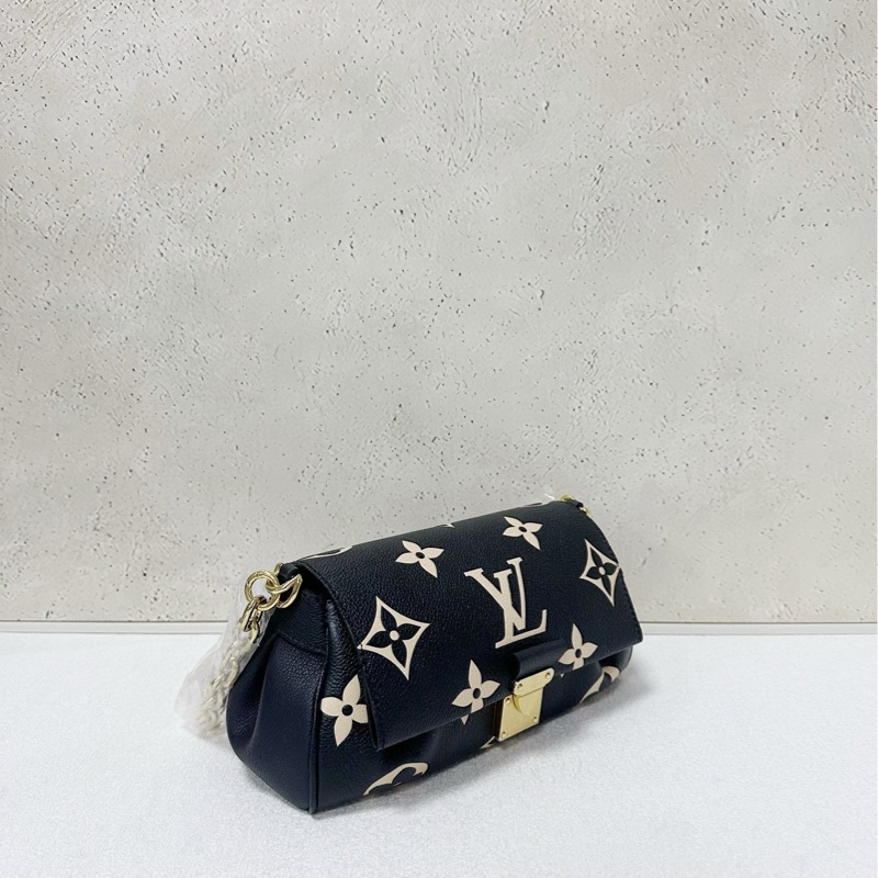 Lv favorite 黑色全皮白花 雲朵包-3