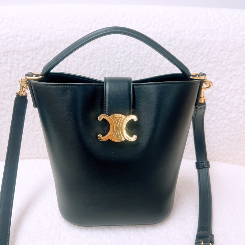 Celine louise 凱旋門黑色水桶包小號-0