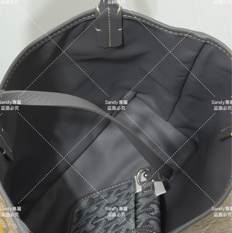 Goyard mini tote 菜籃 灰色 全新全配-32