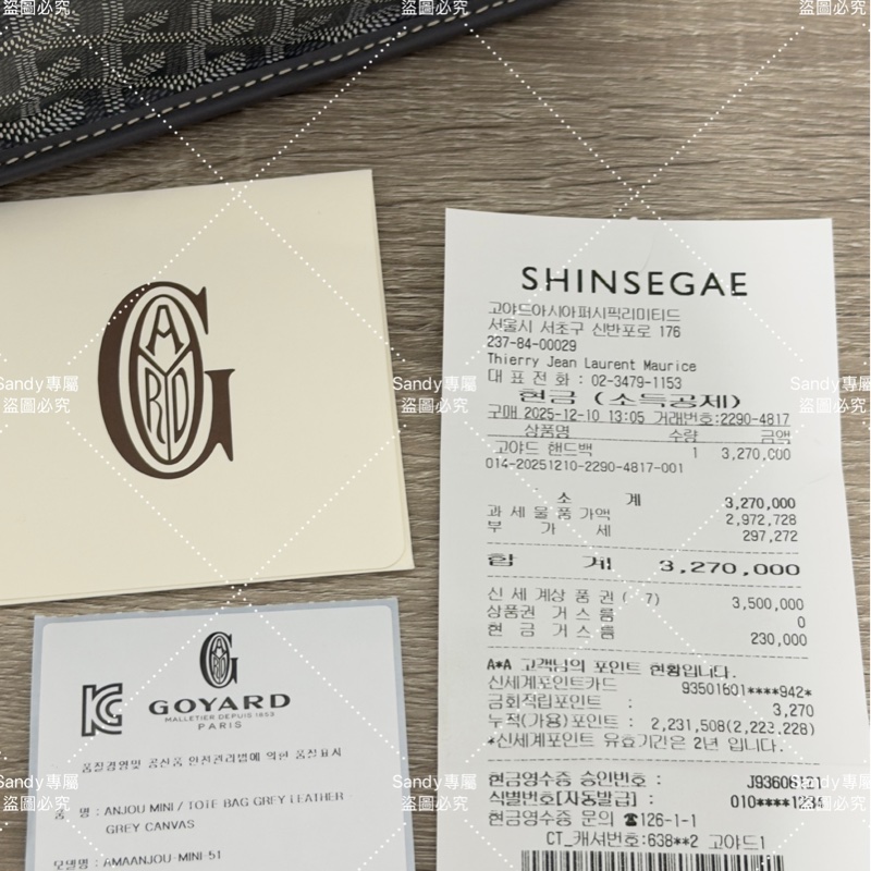 Goyard mini tote 菜籃 灰色 全新全配-42