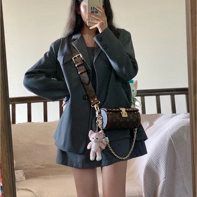 Lv papillon trunk 老花巴比龍圓筒包-5