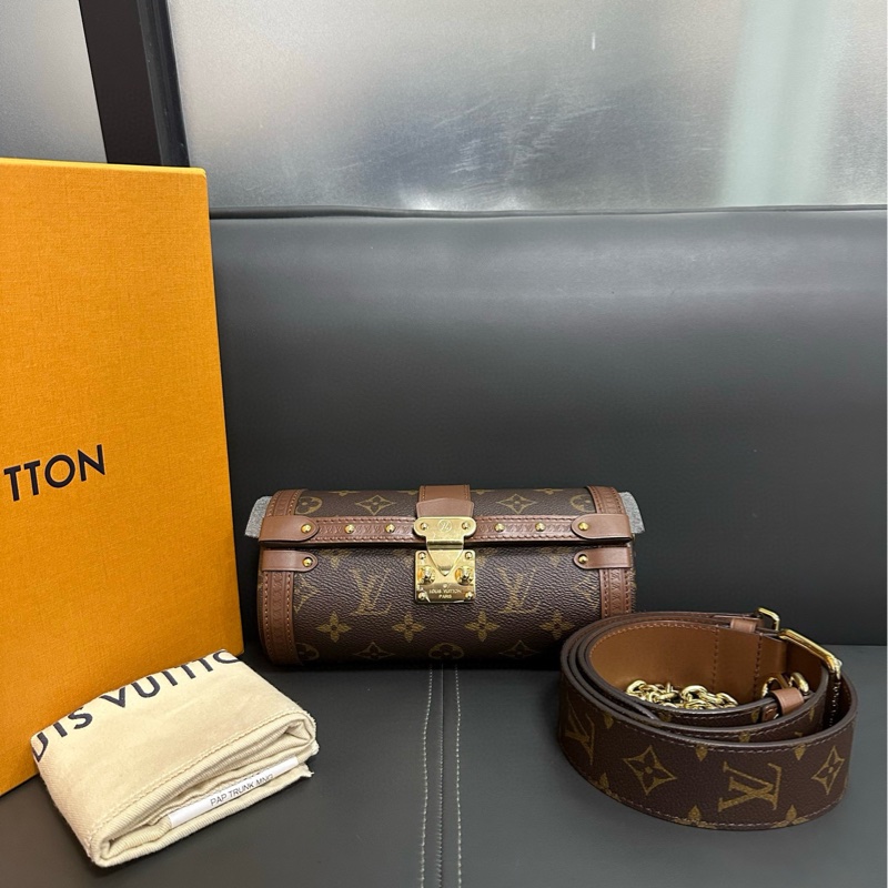 Lv papillon trunk 老花巴比龍圓筒包-6
