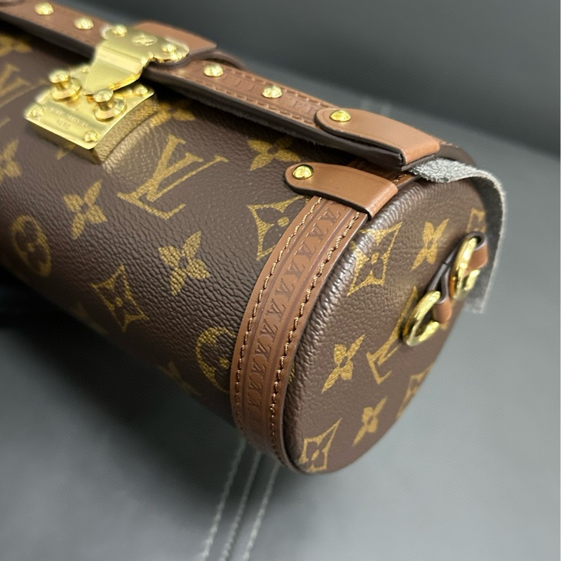 Lv papillon trunk 老花巴比龍圓筒包-11