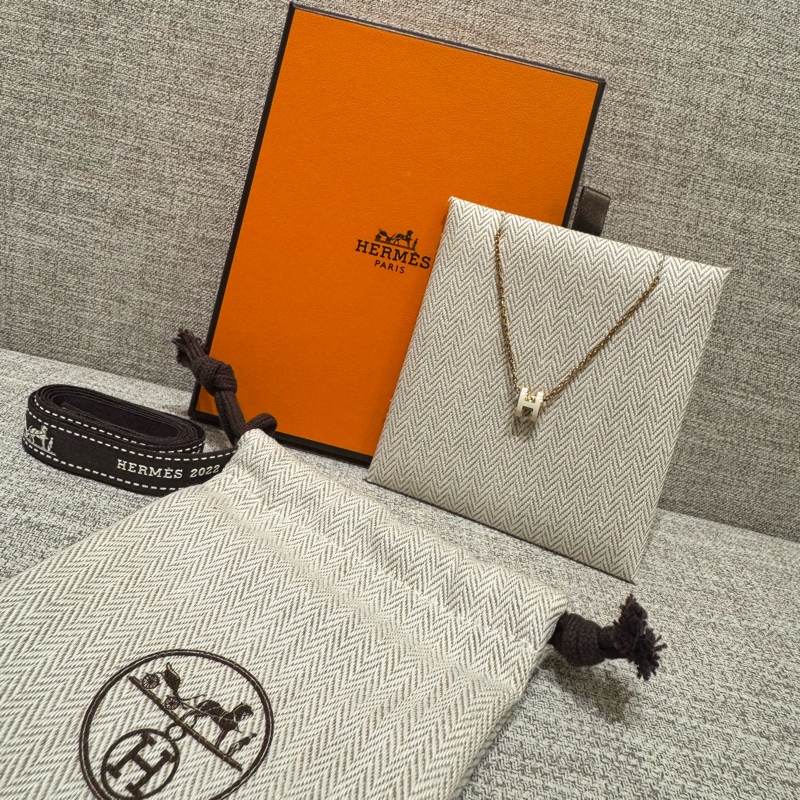 #Hermes愛馬仕mini popH 項鍊白色-0