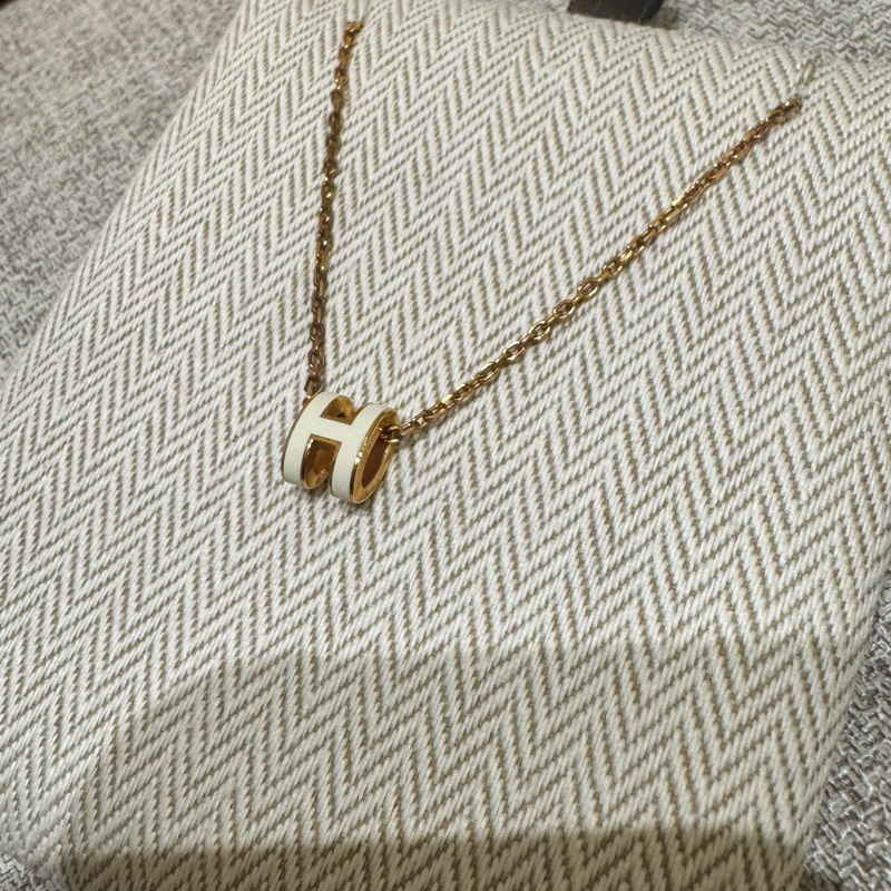 #Hermes愛馬仕mini popH 項鍊白色-1