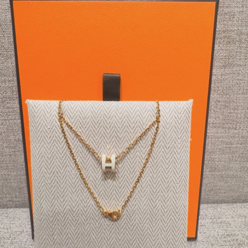 #Hermes愛馬仕mini popH 項鍊白色-3