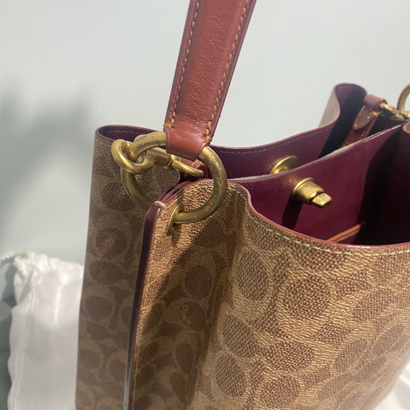 (只賣至30號) COACH signature canvas print Charlie bucket bag-13