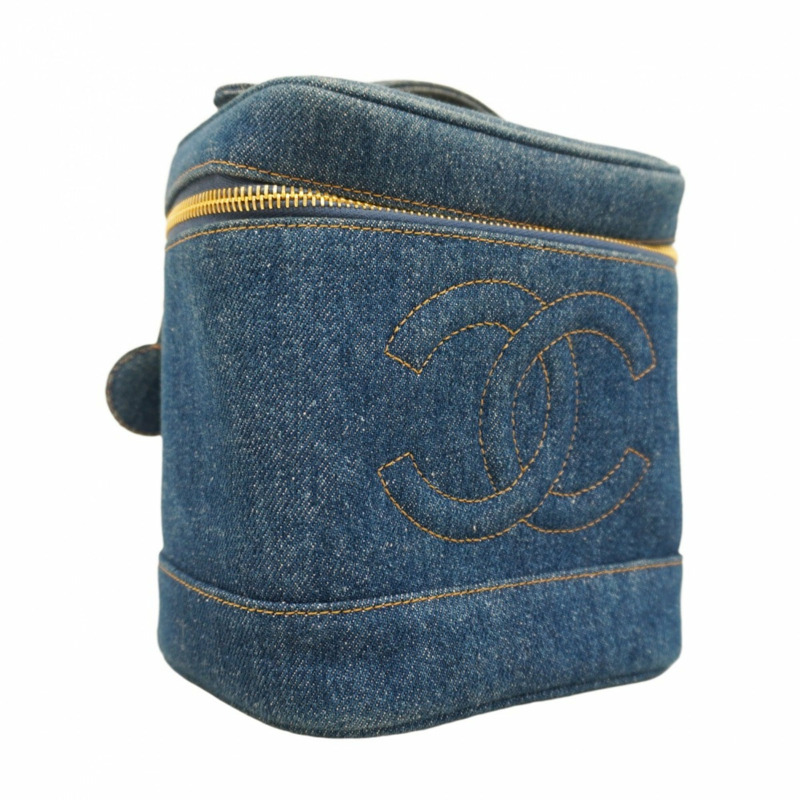 香奈兒女士牛仔藍化妝包-1