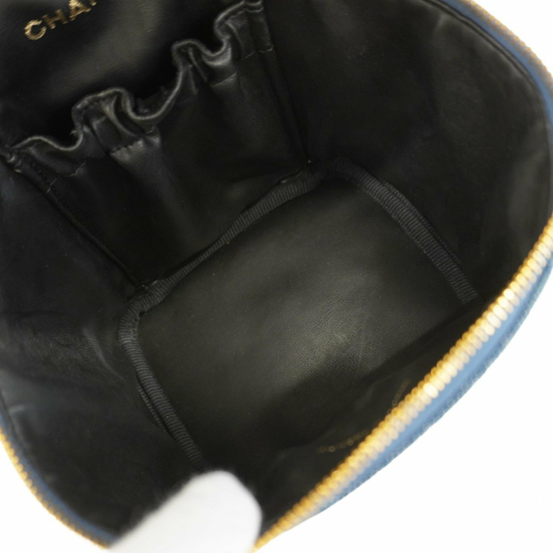 香奈兒女士牛仔藍化妝包-3