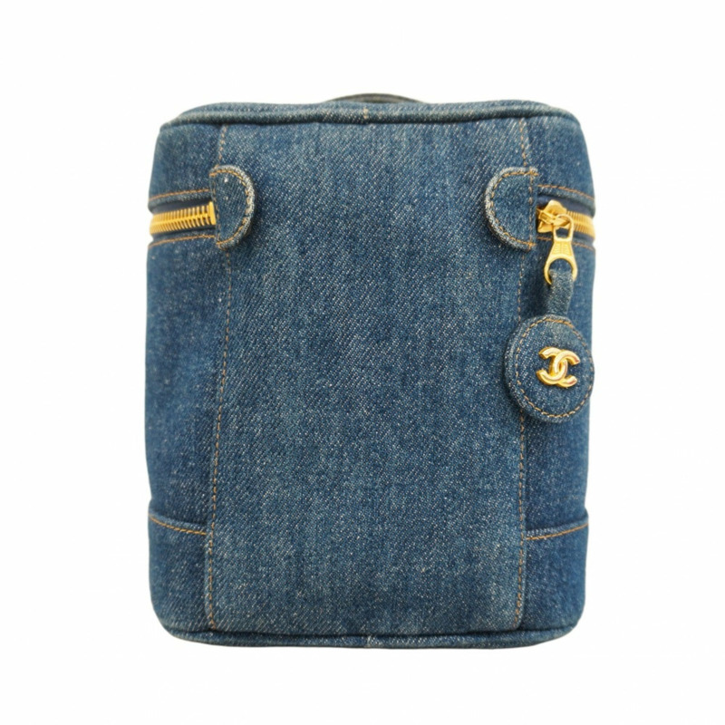 香奈兒女士牛仔藍化妝包-12