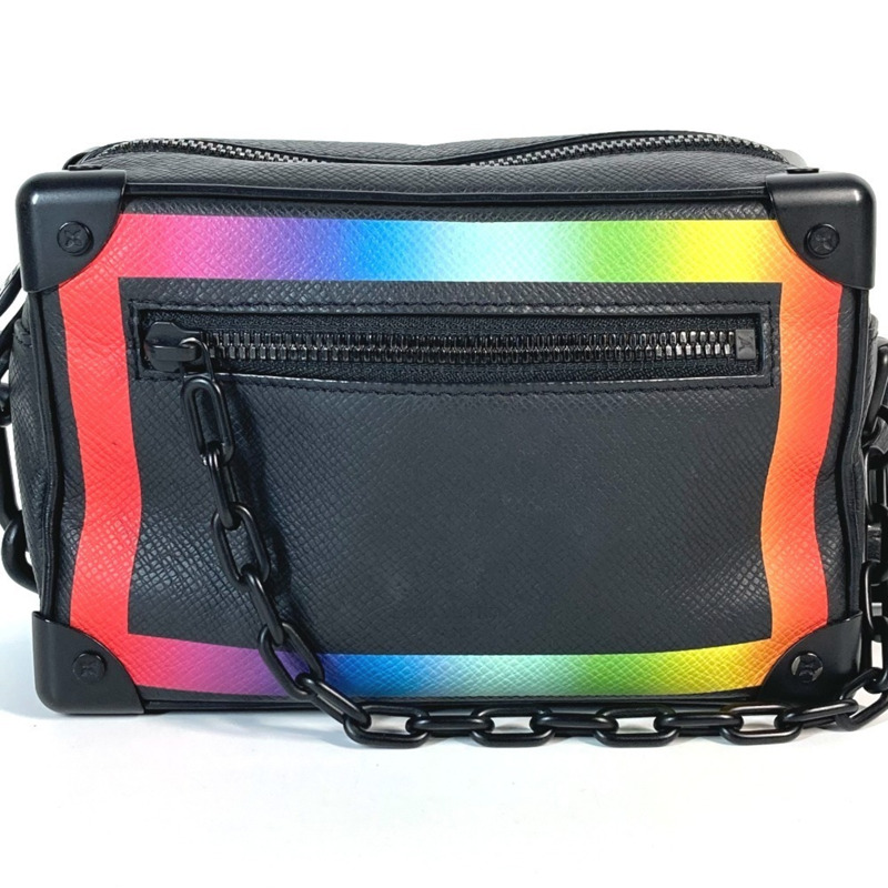 路易威登 M30351 Taiga Rainbow 迷你軟箱包單肩包，皮革材質，男女通用，黑色-0