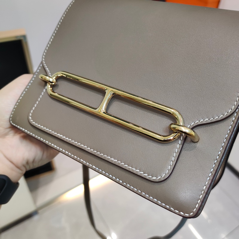 🌈Hermes🧡Mini Roulis🧡大象灰淡金扣🌟99新🌈🌟Swift皮🌟-8