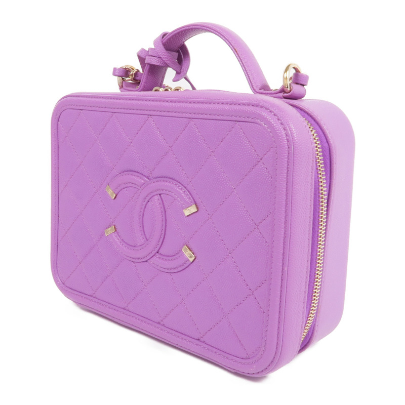 CHANEL 牛皮皮革Vanity Case金扣手挽肩背兩用袋-1