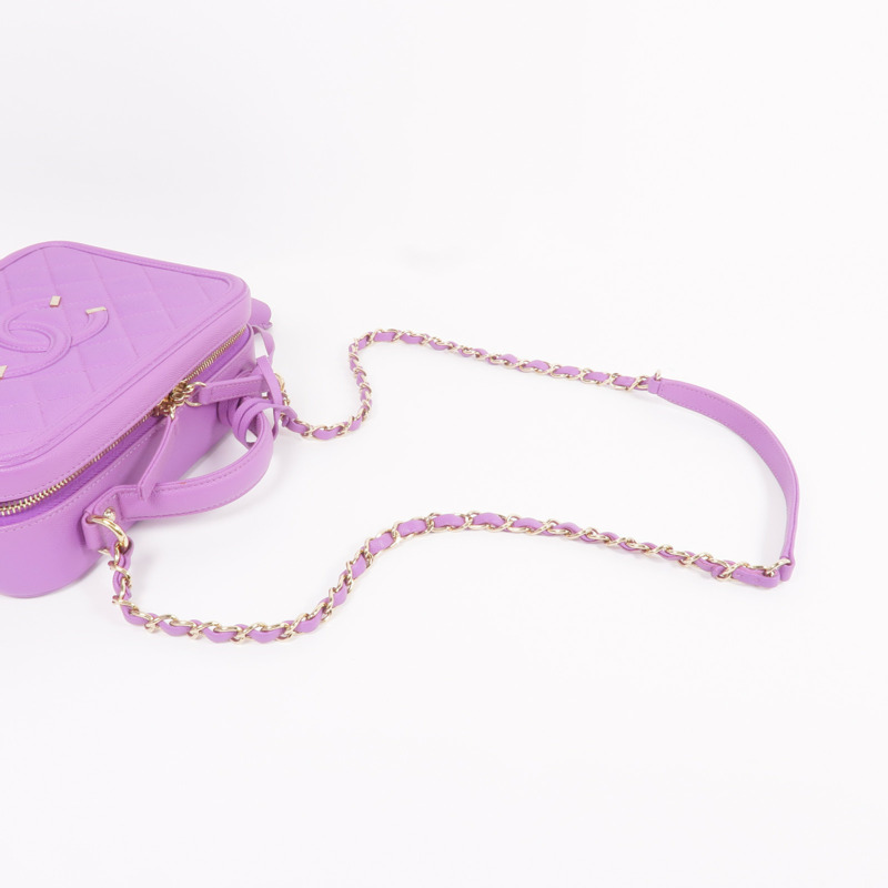 CHANEL 牛皮皮革Vanity Case金扣手挽肩背兩用袋-7