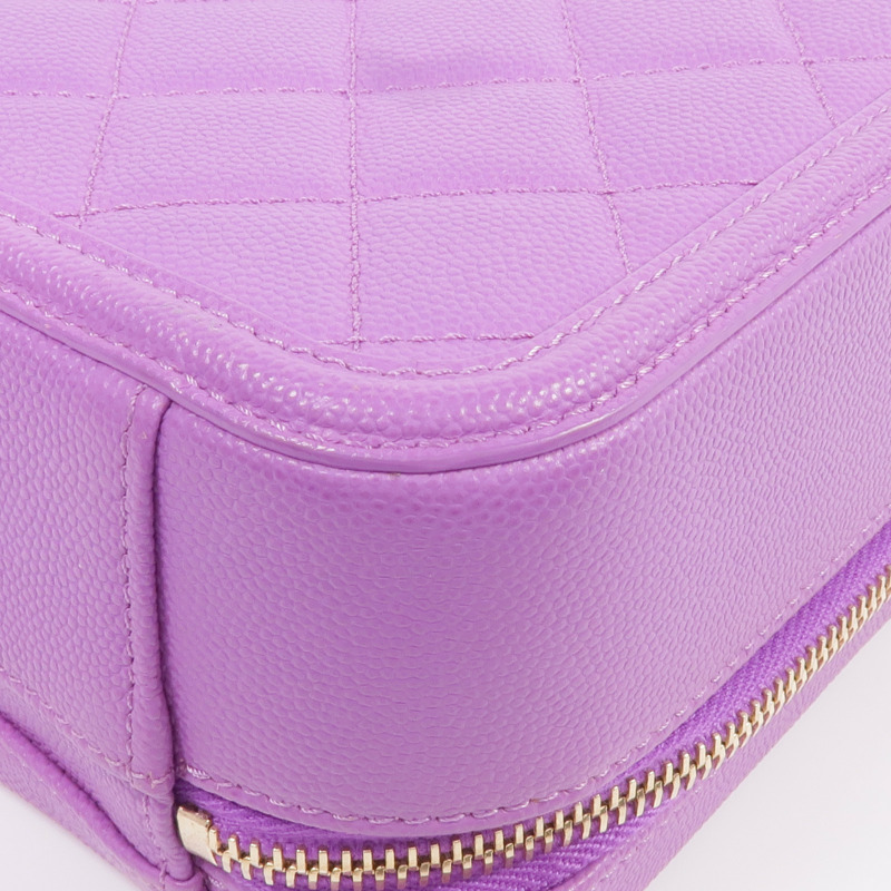 CHANEL 牛皮皮革Vanity Case金扣手挽肩背兩用袋-10