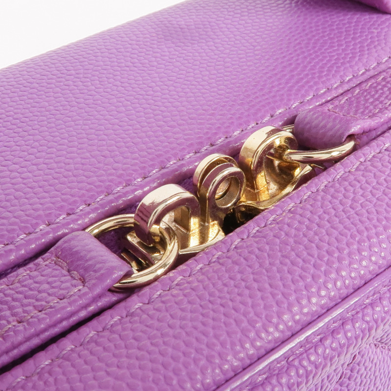 CHANEL 牛皮皮革Vanity Case金扣手挽肩背兩用袋-12