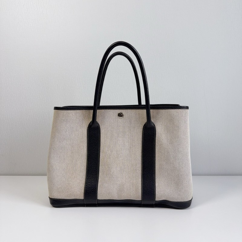 Hermes Garden36 米白拼黑色 熊貓配色 限量紅內裡-6