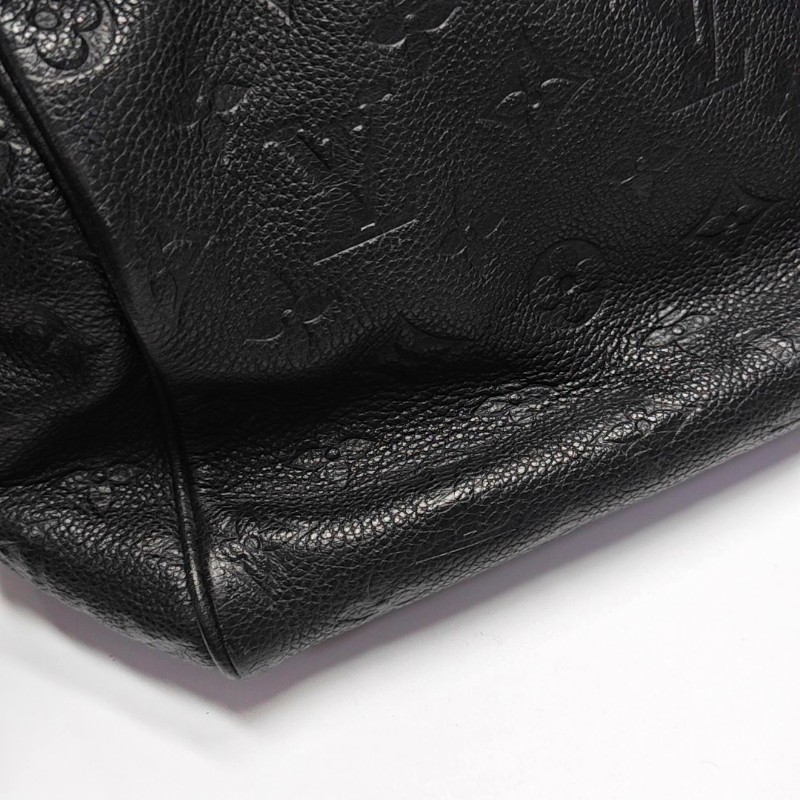LOUIS VUITTON SPEEDY 25 黑色牛皮老花波士頓包單肩包手提包斜挎包金色五金 可拆卸肩帶-5