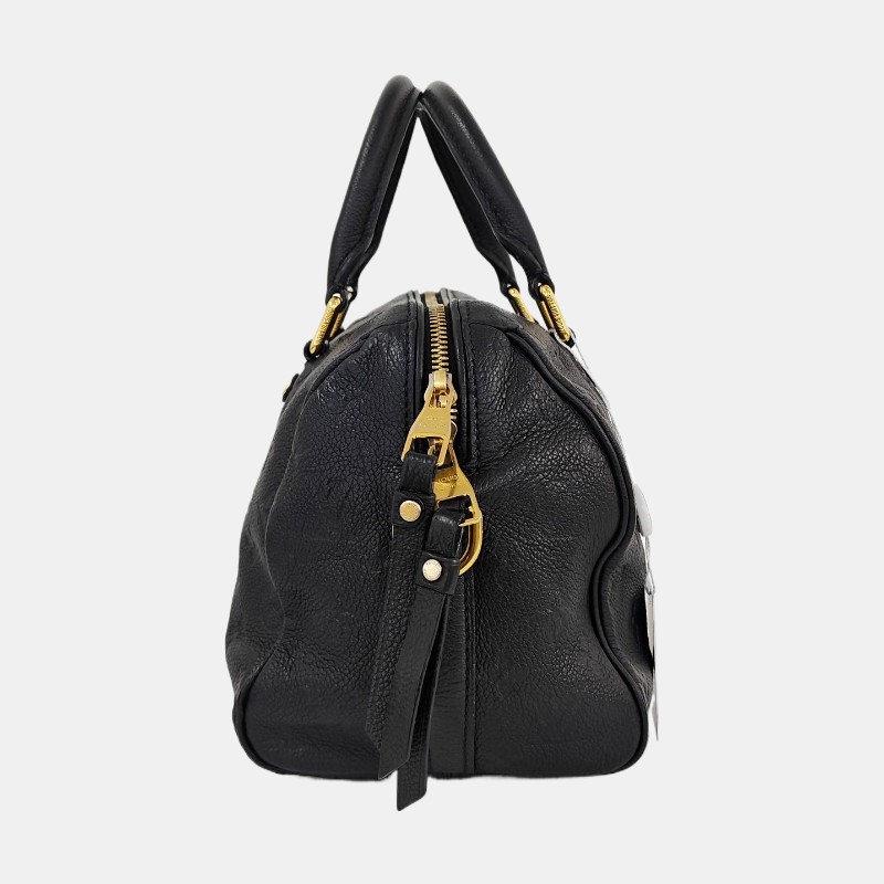 LOUIS VUITTON SPEEDY 25 深藍色牛皮老花波士頓包單肩包手提包斜挎包金色五金可拆卸肩帶-2