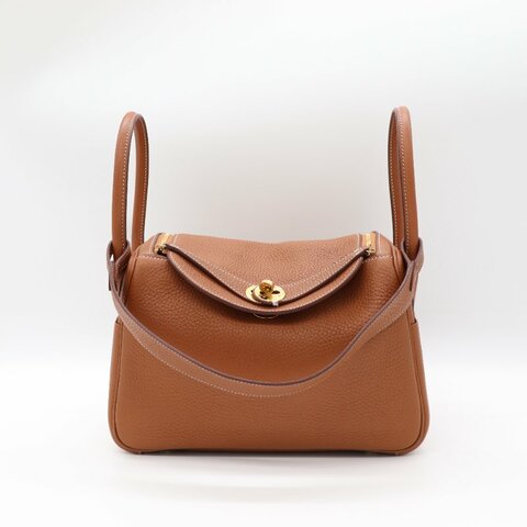 【CP 精選🌟小編推薦】Hermès 愛馬仕 Lindy 26 棕色 牛皮金扣 手提包 肩背包