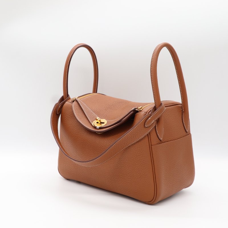 【CP 精選🌟小編推薦】Hermès 愛馬仕 Lindy 26 棕色 牛皮金扣 手提包 肩背包-1