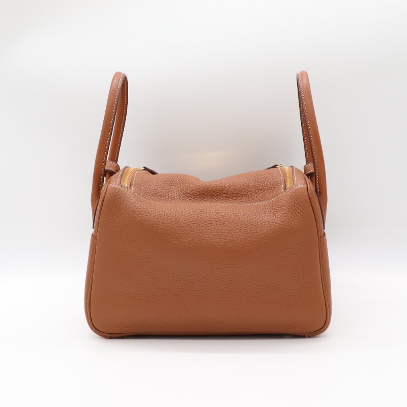 【CP 精選🌟小編推薦】Hermès 愛馬仕 Lindy 26 棕色 牛皮金扣 手提包 肩背包-3