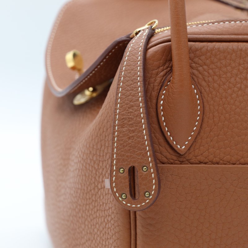 【CP 精選🌟小編推薦】Hermès 愛馬仕 Lindy 26 棕色 牛皮金扣 手提包 肩背包-13